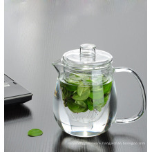 Practical Heat Resistant Glass Teapot Bottle Cup with Infuser Coffee Tea Leaf Herbal Coffee Shop Home Office Clear Glass Teapot